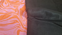 XXXL Musselintuch pink/orange Marmor mit schwarz Glitzer